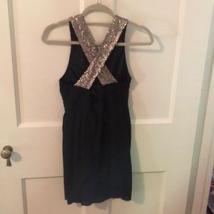 Black dress with sequin straps